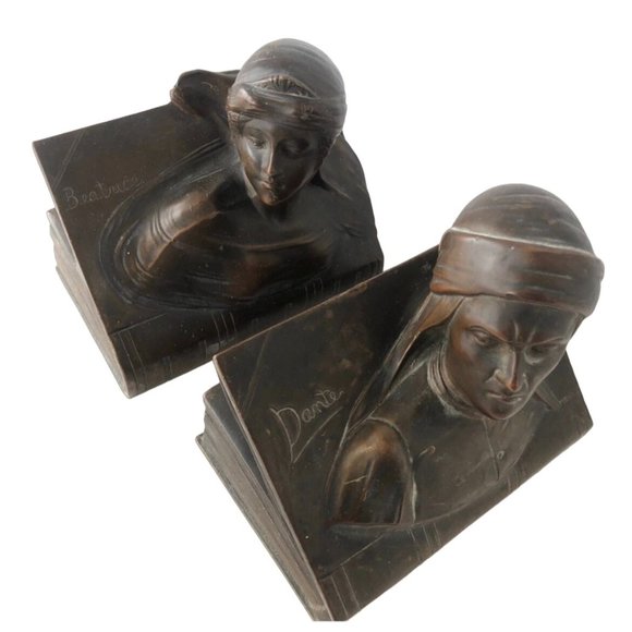 Jennings Brothers Dante & Beatrice Bronzed Bookends (A5004) - Picture 2 of 5